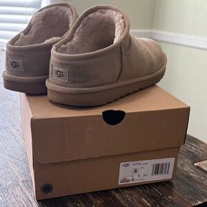 UGG Kids Tan Slip-On Slippers
